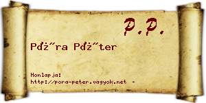 Póra Péter névjegykártya